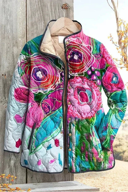 Eleonora | Giacche Invernali Donna Imbottita Patchwork Floreale