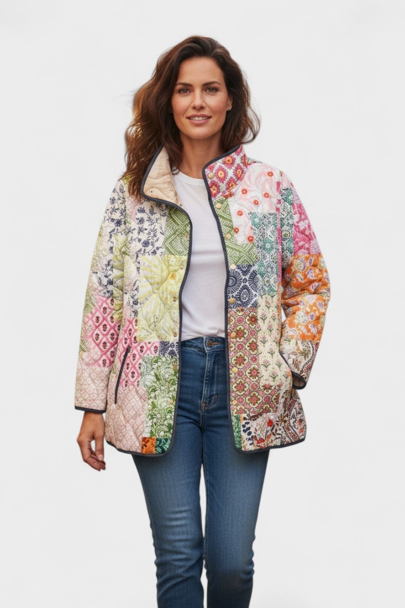 Eleonora | Giacche Invernali Donna Imbottita Patchwork Floreale