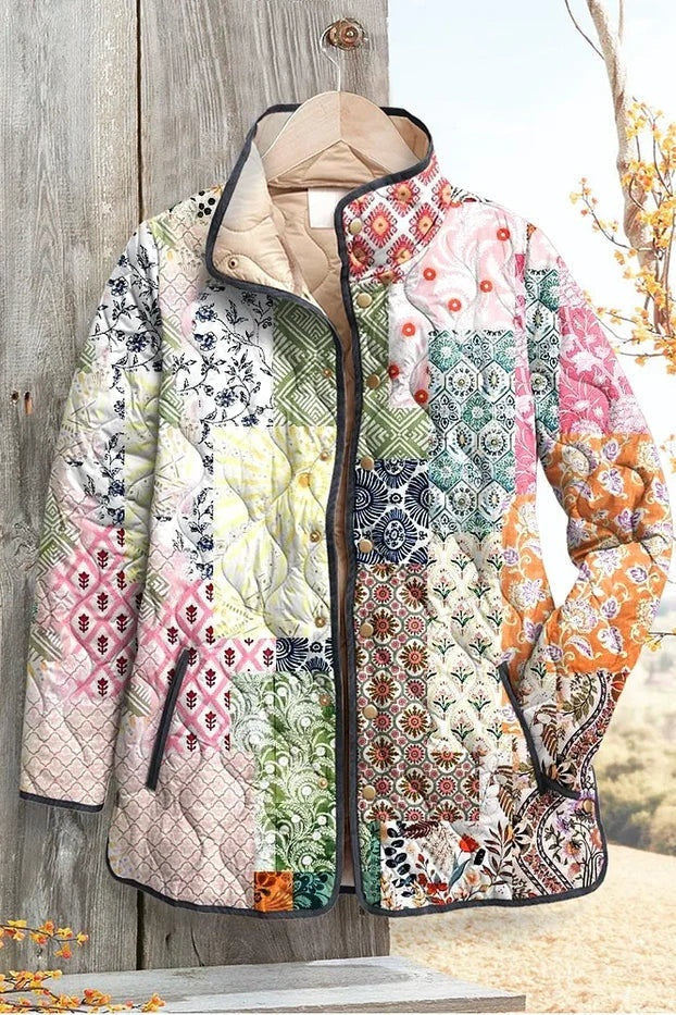 Eleonora | Giacche Invernali Donna Imbottita Patchwork Floreale
