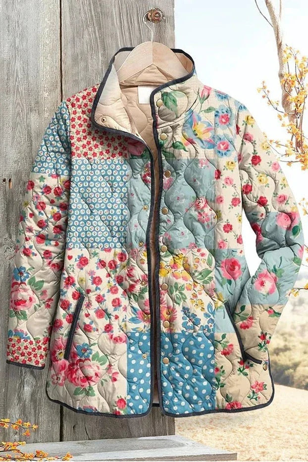 Eleonora | Giacche Invernali Donna Imbottita Patchwork Floreale