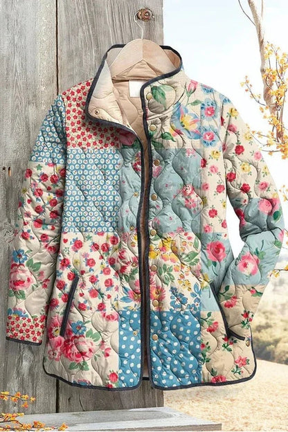 Eleonora | Giacche Invernali Donna Imbottita Patchwork Floreale