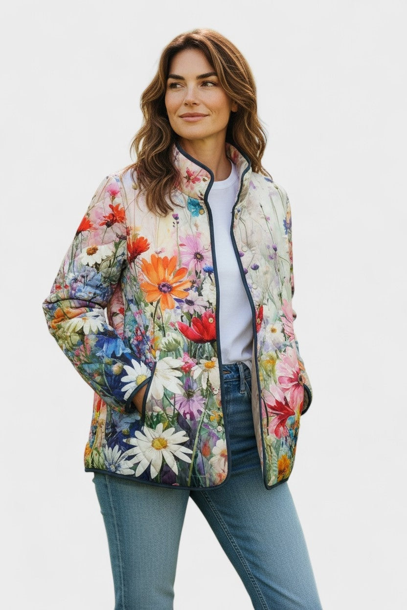 Eleonora | Giacche Invernali Donna Imbottita Patchwork Floreale