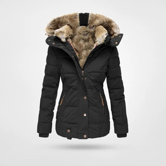 Eleonora | Piumino Donna con Cappuccio in Pelliccia Midi Invernale