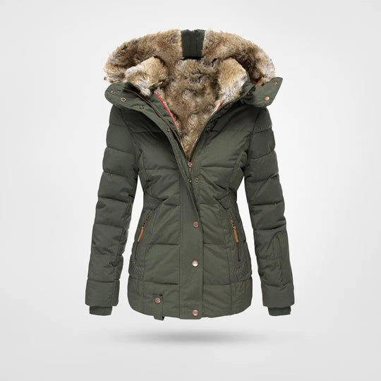 Eleonora | Piumino Donna con Cappuccio in Pelliccia Midi Invernale