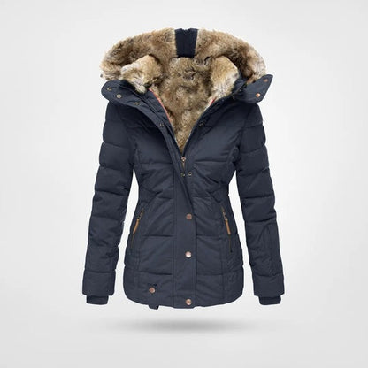 Eleonora | Piumino Donna con Cappuccio in Pelliccia Midi Invernale