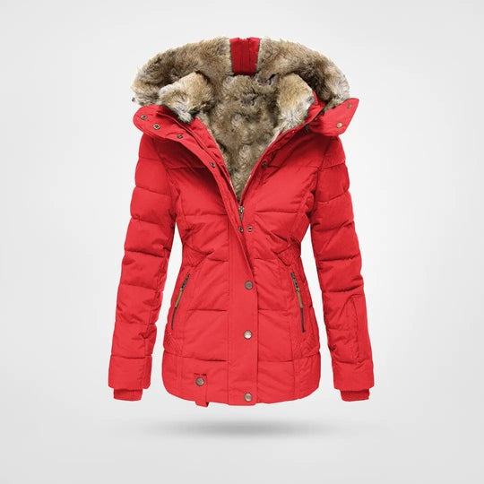 Eleonora | Piumino Donna con Cappuccio in Pelliccia Midi Invernale