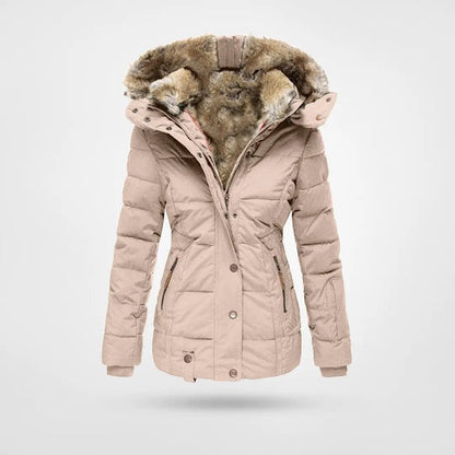 Eleonora | Piumino Donna con Cappuccio in Pelliccia Midi Invernale