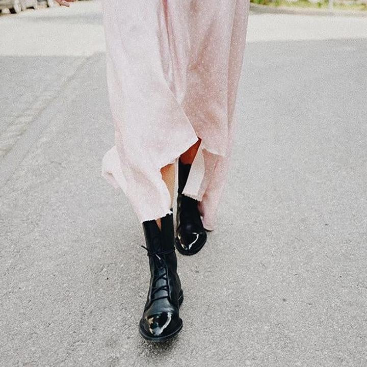 Elisa | Anfibi in Pelle Donna Stivali con Lacci
