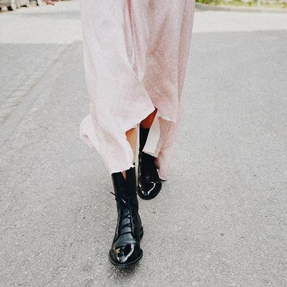 Elisa | Anfibi in Pelle Donna Stivali con Lacci