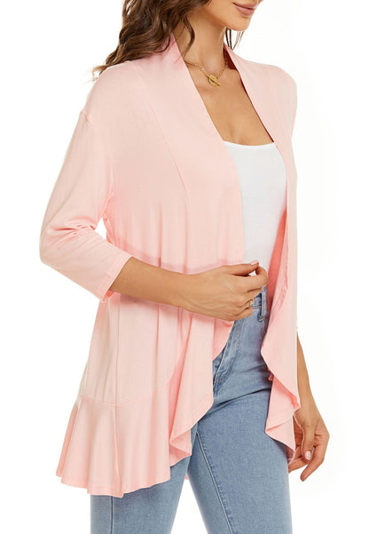 Elisa | Cardigan Donna Aperto Maniche 3/4 Drappeggiato