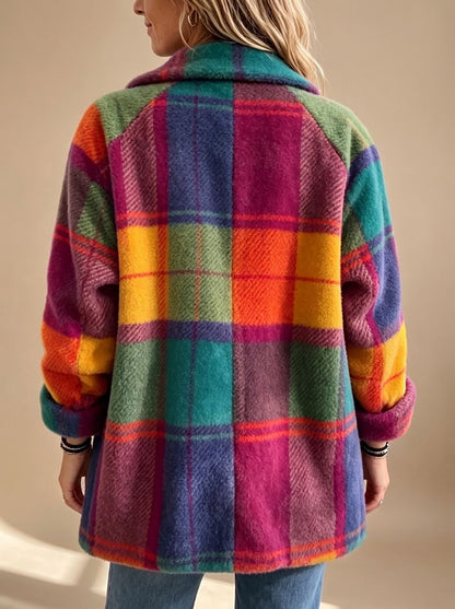 Emma | Cappotto Teddy a Quadri Donna Oversize Invernale