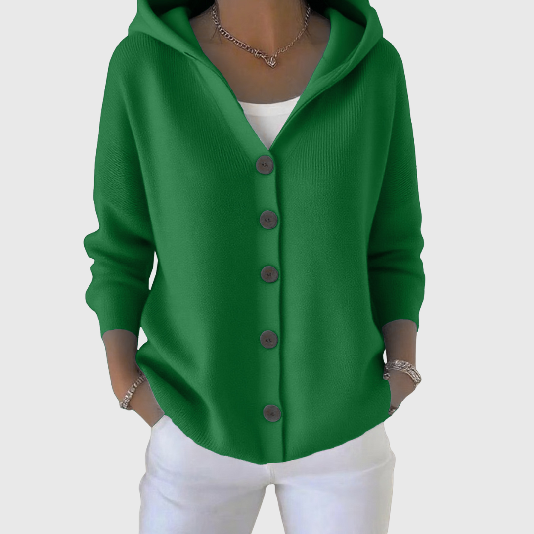 Emma | Cardigan con Cappuccio Donna Bottoni Maglia