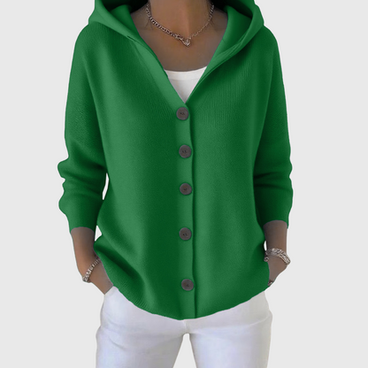 Emma | Cardigan con Cappuccio Donna Bottoni Maglia