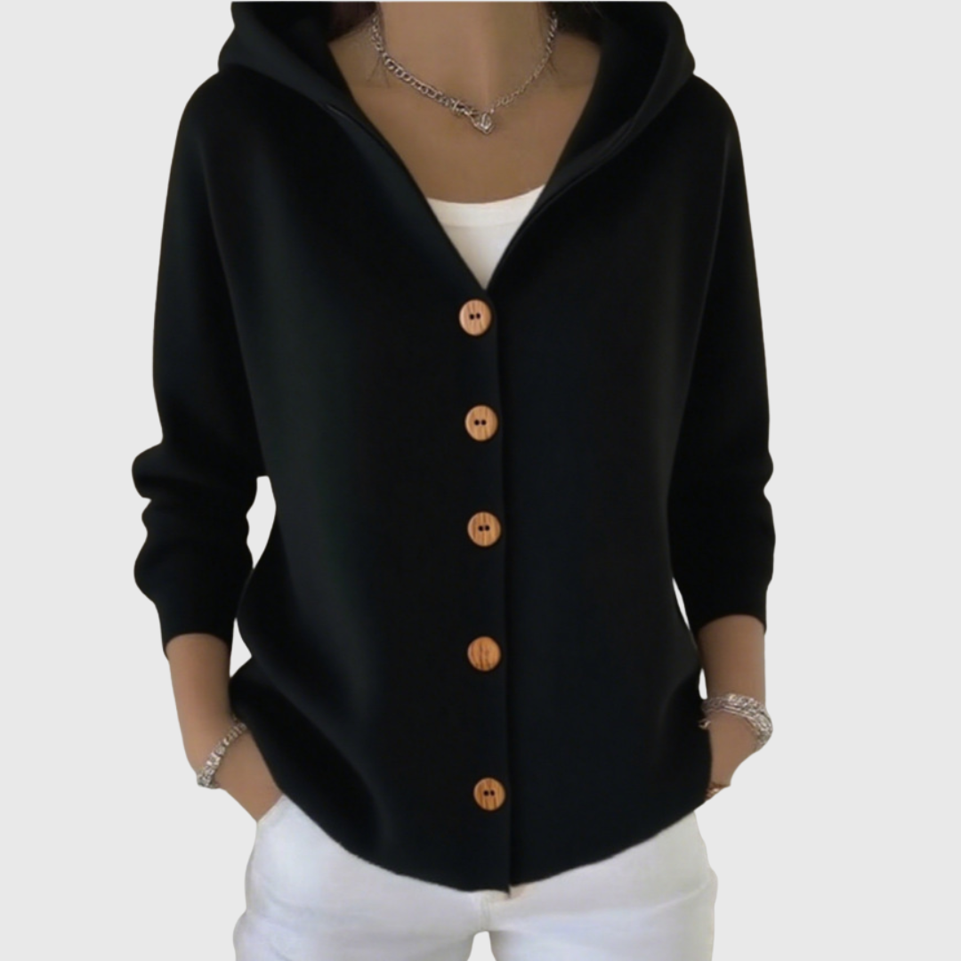 Emma | Cardigan con Cappuccio Donna Bottoni Maglia