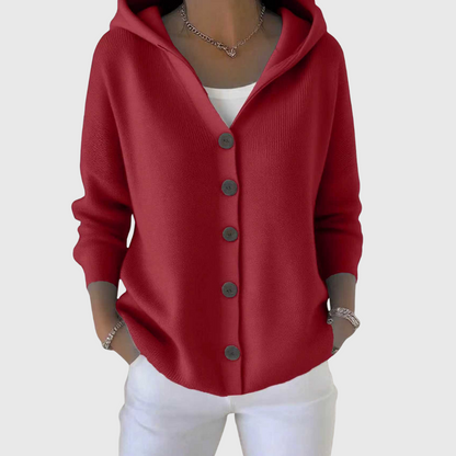 Emma | Cardigan con Cappuccio Donna Bottoni Maglia