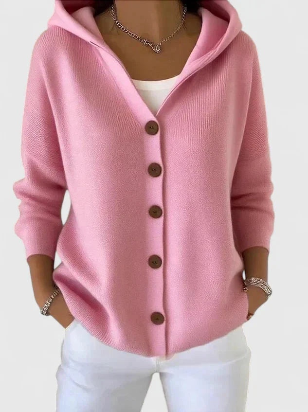 Emma | Cardigan con Cappuccio Donna Bottoni Maglia