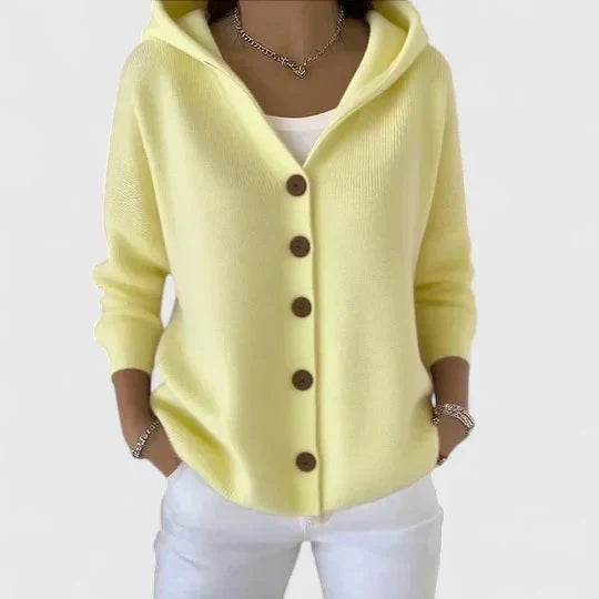 Emma | Cardigan con Cappuccio Donna Bottoni Maglia