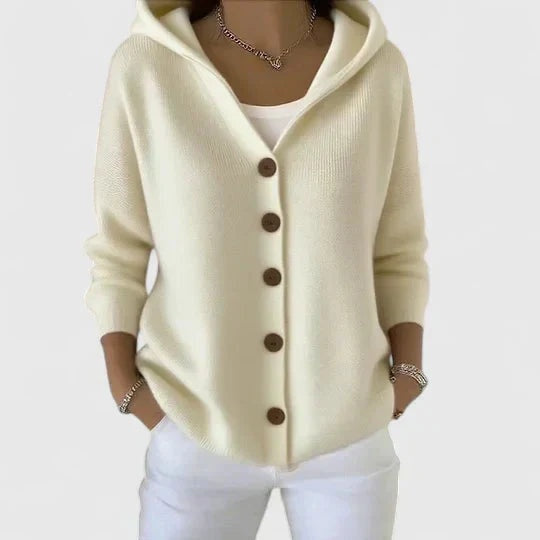 Emma | Cardigan con Cappuccio Donna Bottoni Maglia