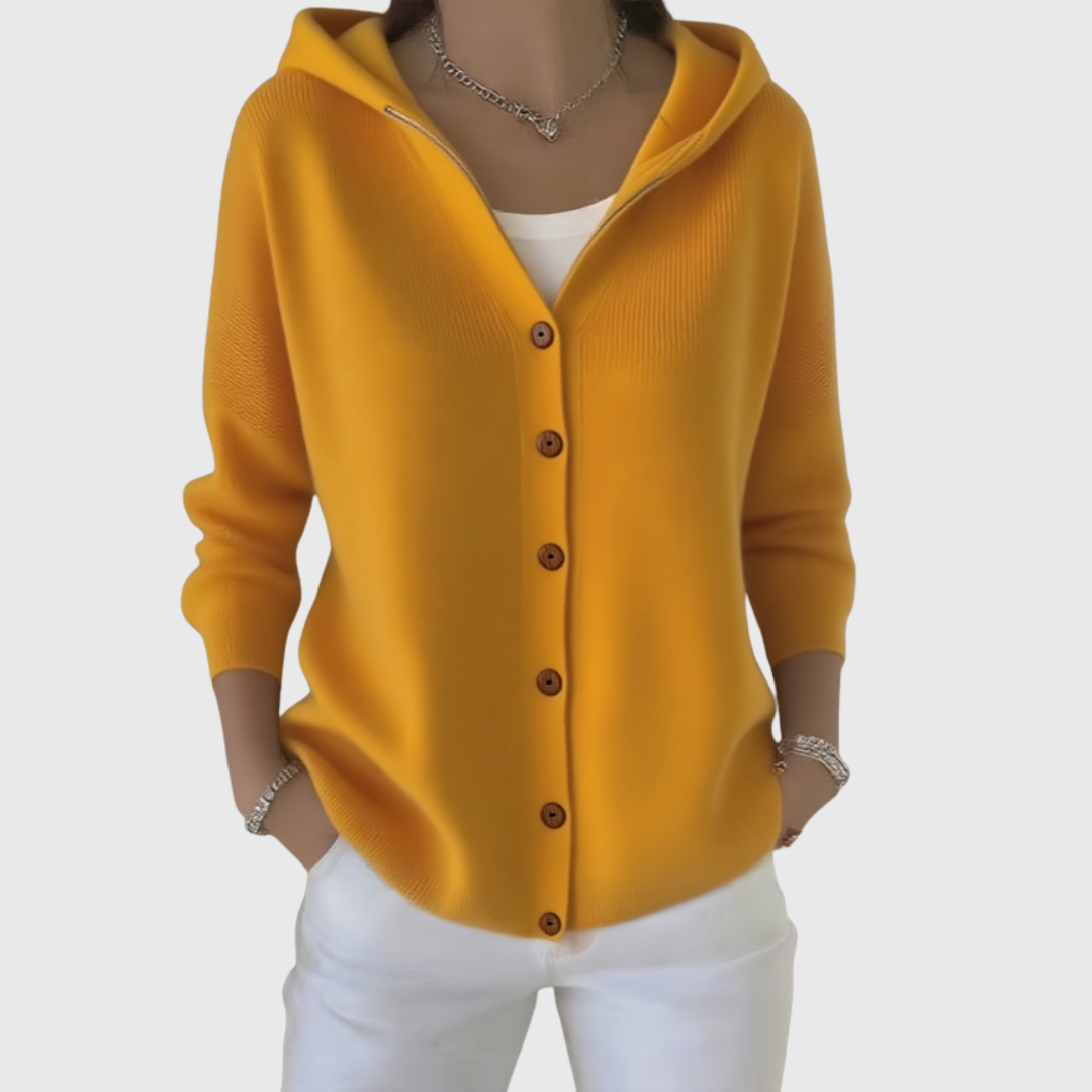 Emma | Cardigan con Cappuccio Donna Bottoni Maglia