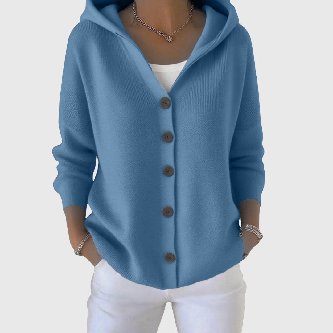 Emma | Cardigan con Cappuccio Donna Bottoni Maglia