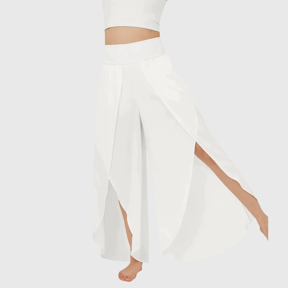 Emma | Pantaloni a Palazzo Donna Vita Alta Spacco Laterale