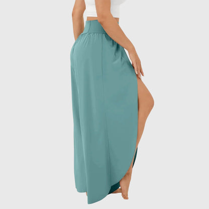 Emma | Pantaloni a Palazzo Donna Vita Alta Spacco Laterale
