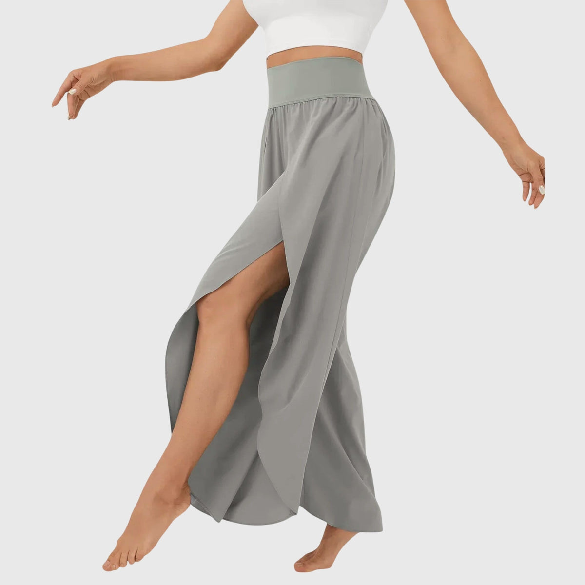 Emma | Pantaloni a Palazzo Donna Vita Alta Spacco Laterale