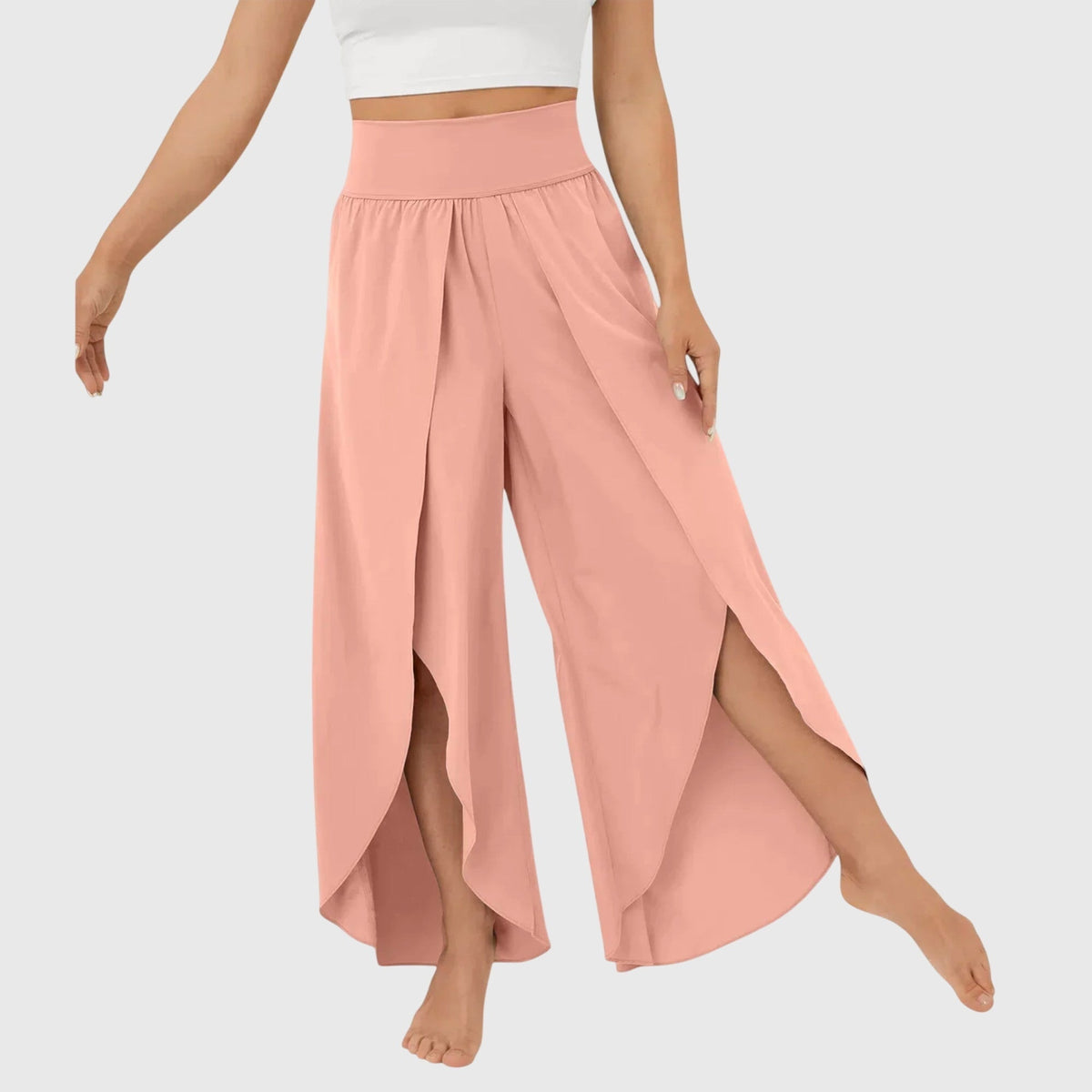 Emma | Pantaloni a Palazzo Donna Vita Alta Spacco Laterale