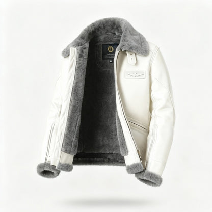 Fabio | Giacca Pelle Uomo Montone Aviatore Fodera Shearling