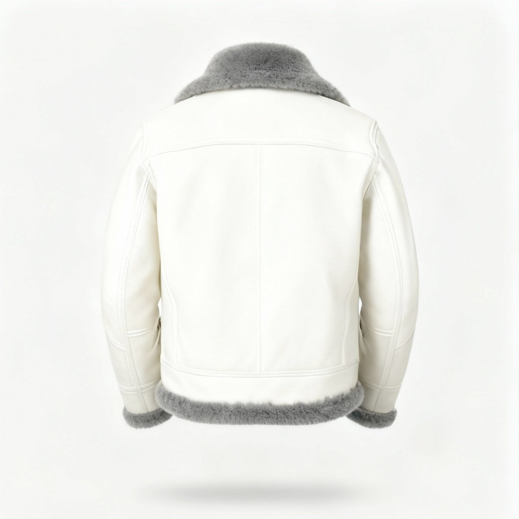 Fabio | Giacca Pelle Uomo Montone Aviatore Fodera Shearling