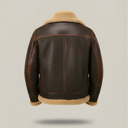 Fabio | Giacca Pelle Uomo Montone Aviatore Fodera Shearling
