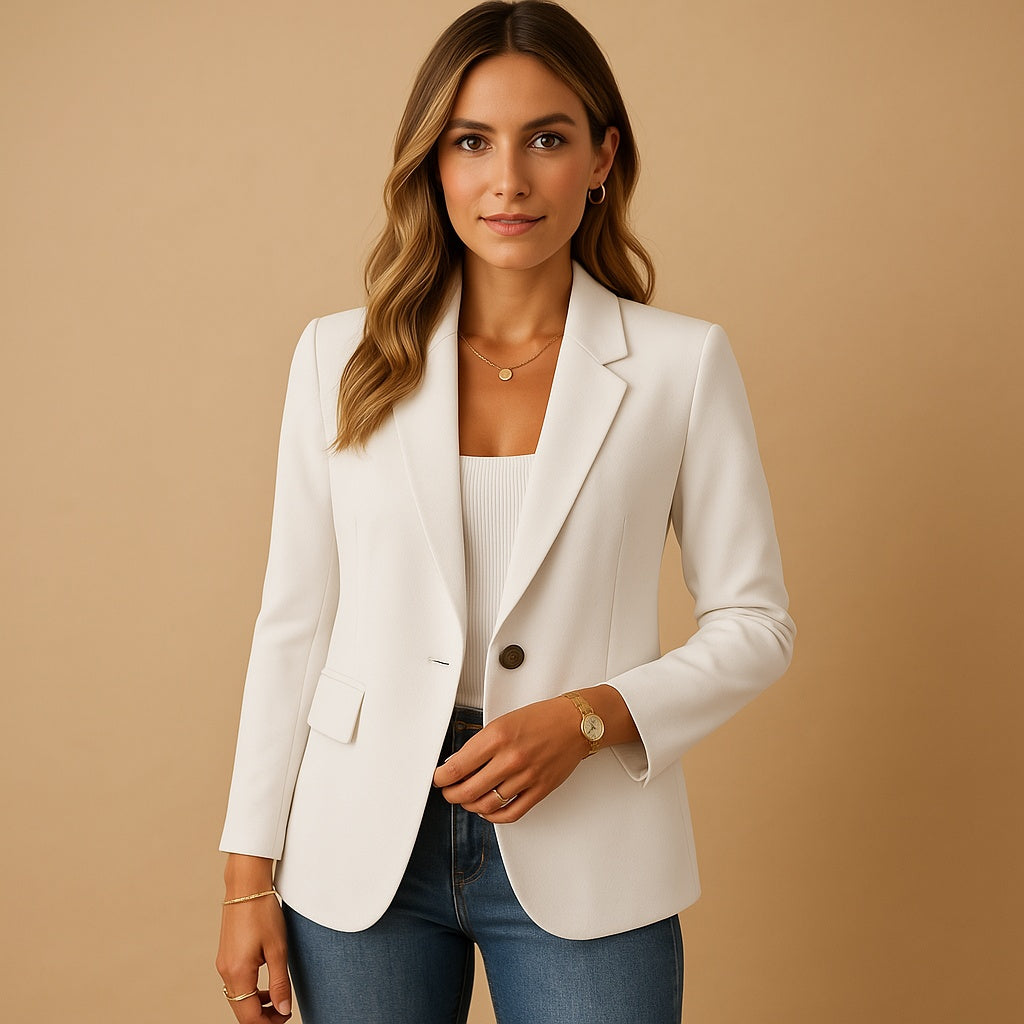 Federica | Blazer Donna Elegante Monopetto Revers a Punta
