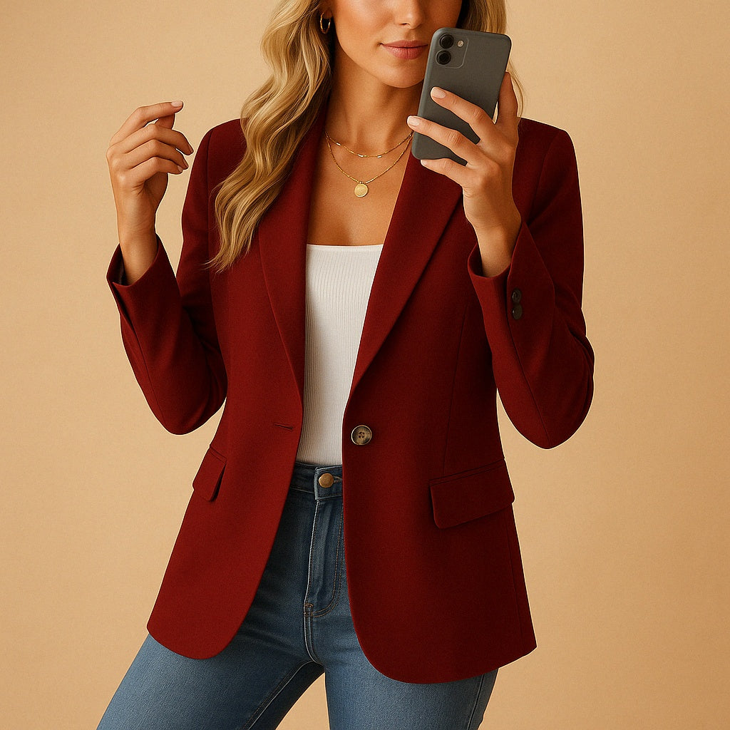 Federica | Blazer Donna Elegante Monopetto Revers a Punta