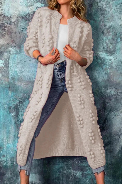Federica | Cardigan Lungo Donna Maglia Testurizzata Aperto