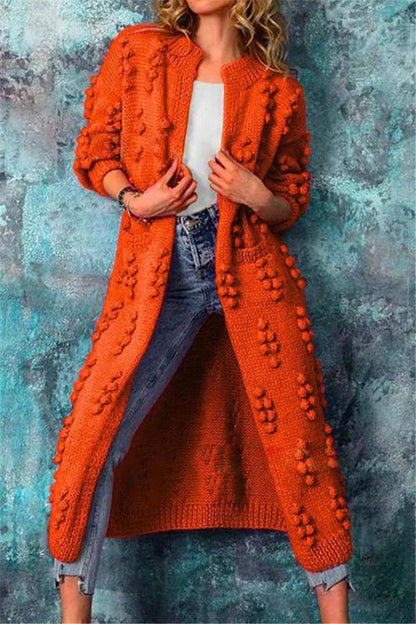 Federica | Cardigan Lungo Donna Maglia Testurizzata Aperto