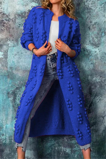 Federica | Cardigan Lungo Donna Maglia Testurizzata Aperto