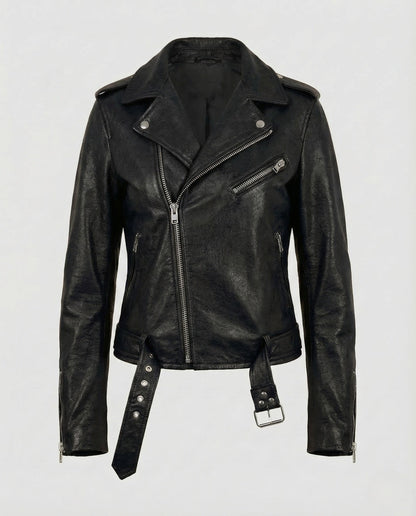 Federica | Giacche in Pelle Donna Biker Zip Asimmetrica