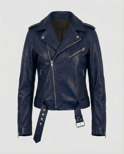 Federica | Giacche in Pelle Donna Biker Zip Asimmetrica