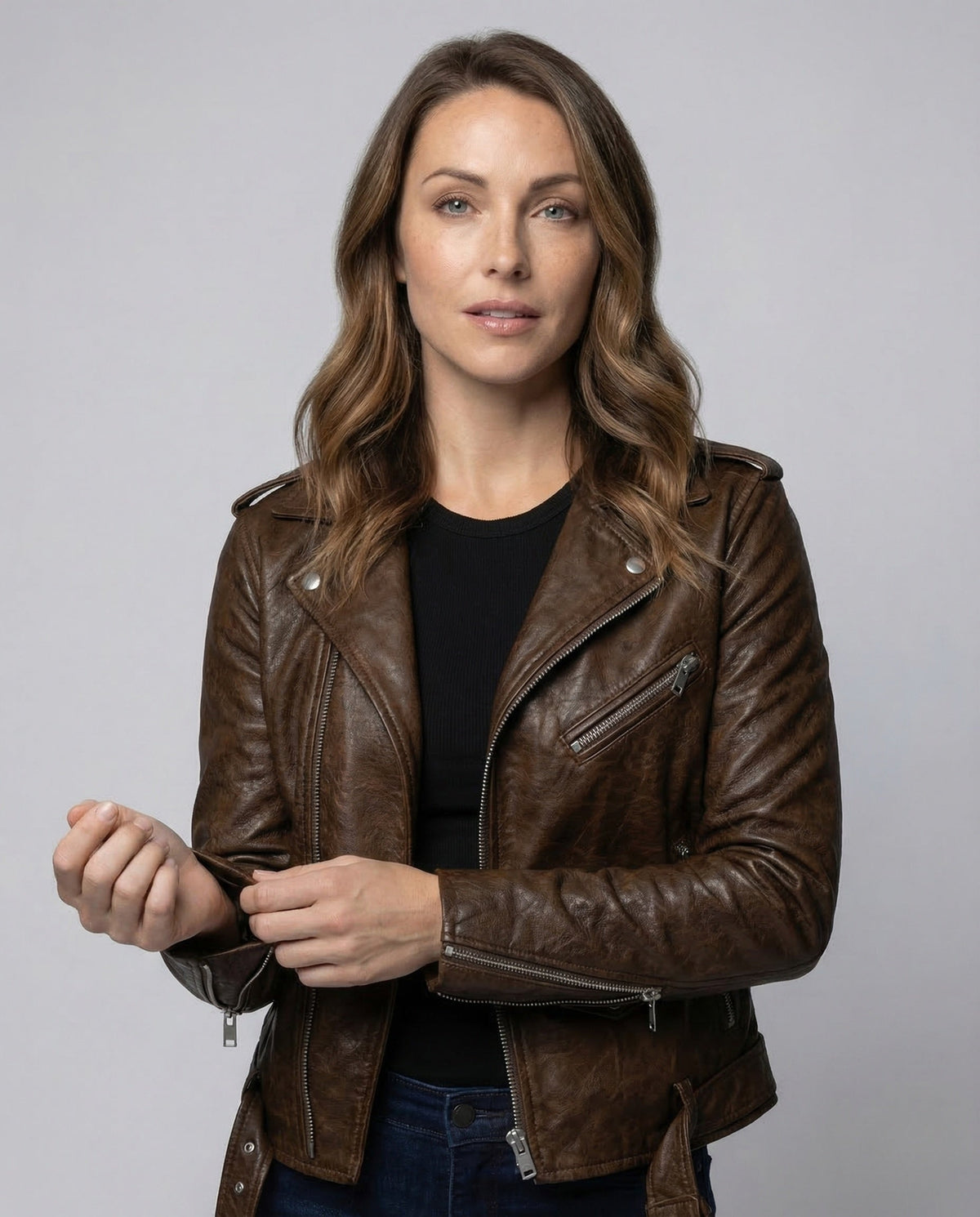 Federica | Giacche in Pelle Donna Biker Zip Asimmetrica