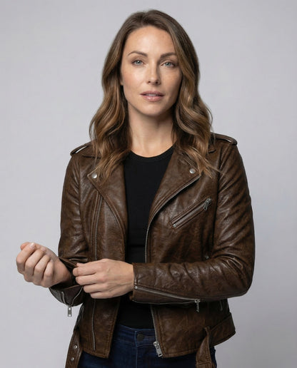 Federica | Giacche in Pelle Donna Biker Zip Asimmetrica