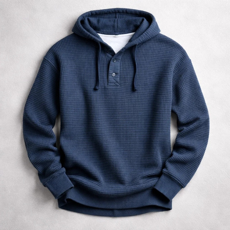 Filippo | Felpa con Cappuccio Uomo Waffle Henley