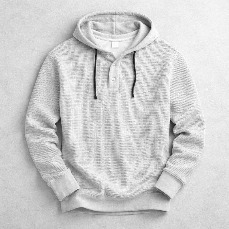Filippo | Felpa con Cappuccio Uomo Waffle Henley