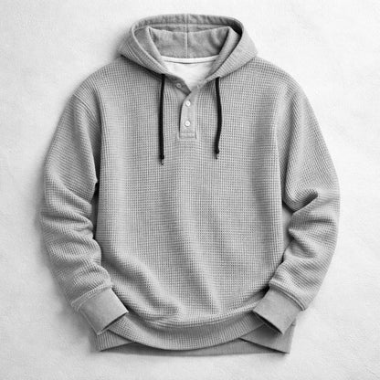 Filippo | Felpa con Cappuccio Uomo Waffle Henley