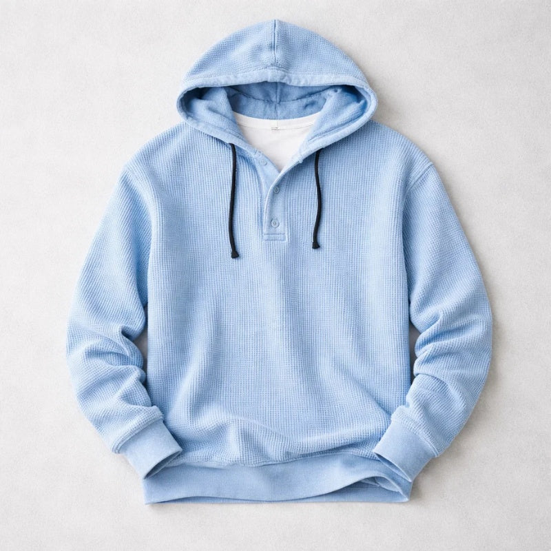 Filippo | Felpa con Cappuccio Uomo Waffle Henley