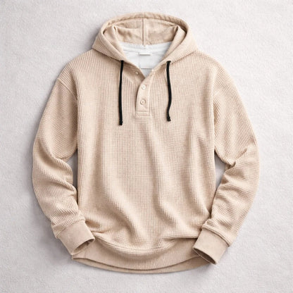 Filippo | Felpa con Cappuccio Uomo Waffle Henley