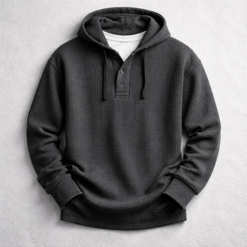 Filippo | Felpa con Cappuccio Uomo Waffle Henley