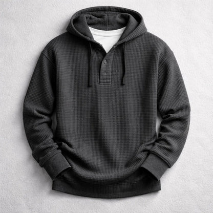 Filippo | Felpa con Cappuccio Uomo Waffle Henley