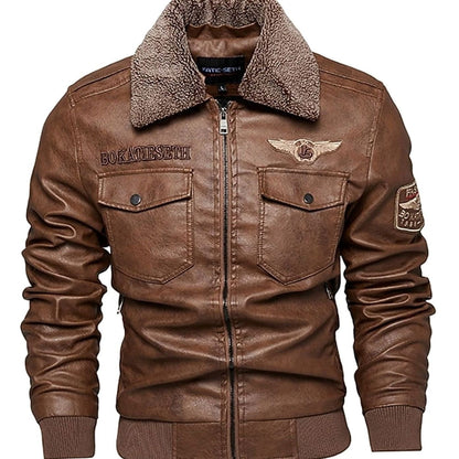 Filippo | Giubbotto Pelle Uomo Aviatore Collo Sherpa