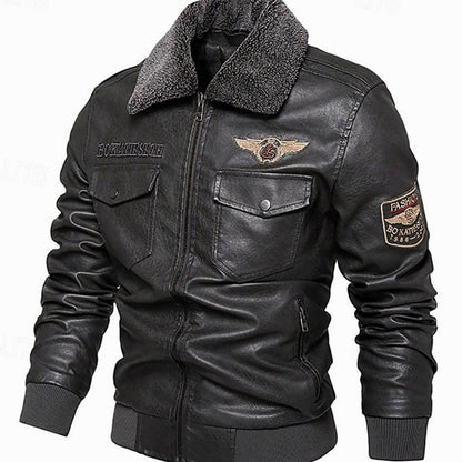 Filippo | Giubbotto Pelle Uomo Aviatore Collo Sherpa