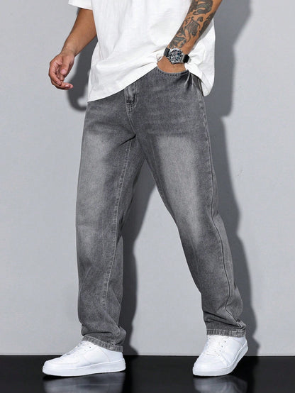Filippo | Jeans Larghi Uomo Denim Lavato Gamba Dritta